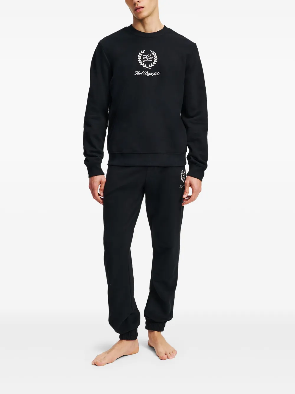 Karl Lagerfeld Sweater met geborduurd logo Zwart