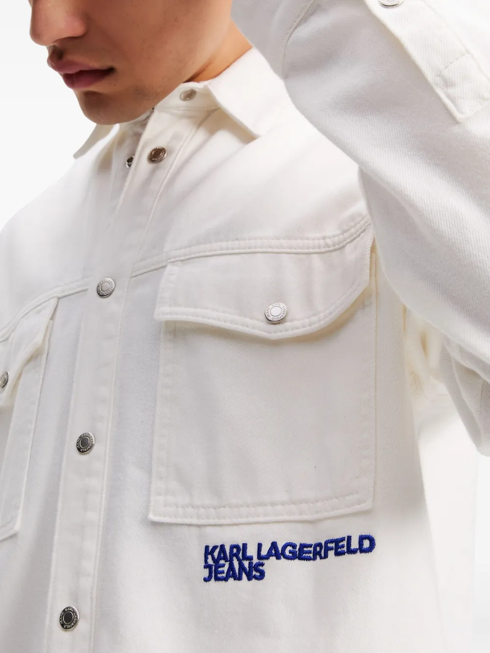 Karl Lagerfeld Jeans Overhemd met tekst Wit