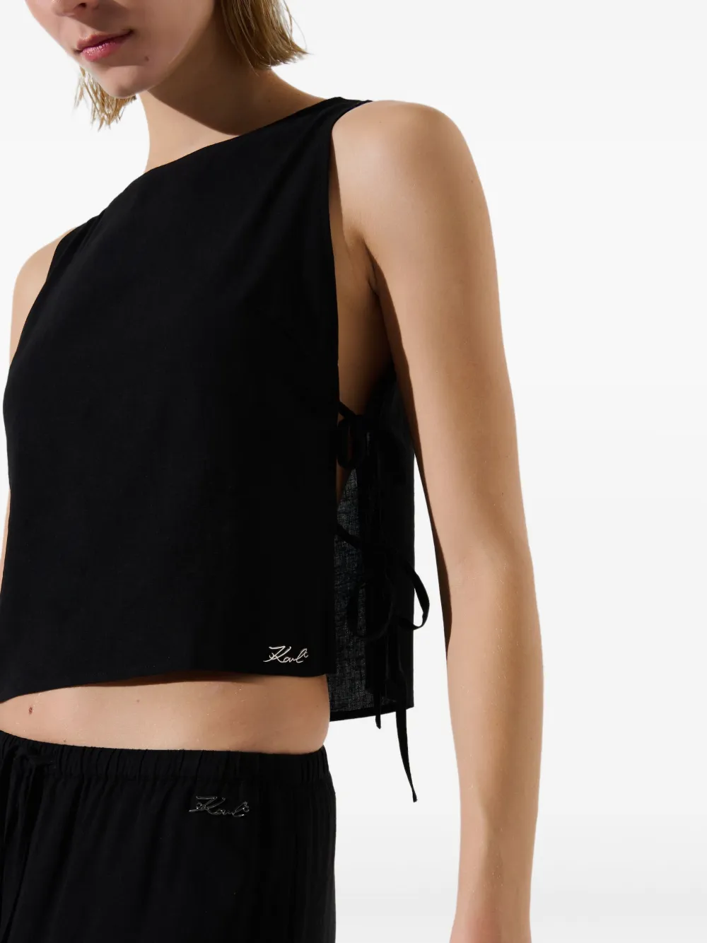 Karl Lagerfeld Top met logo Zwart