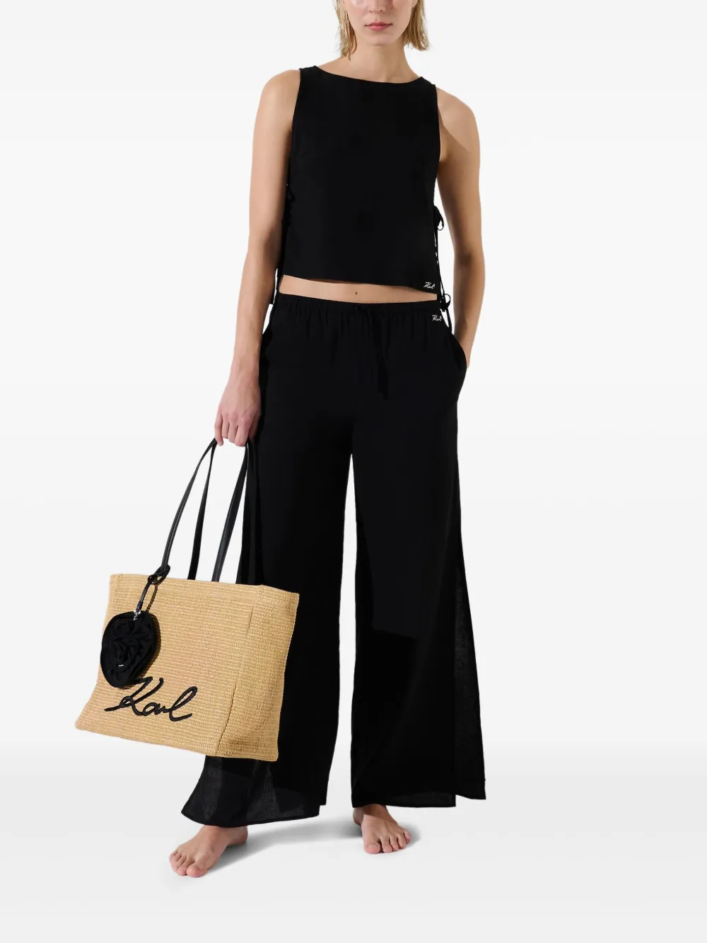 Karl Lagerfeld Top met logo Zwart