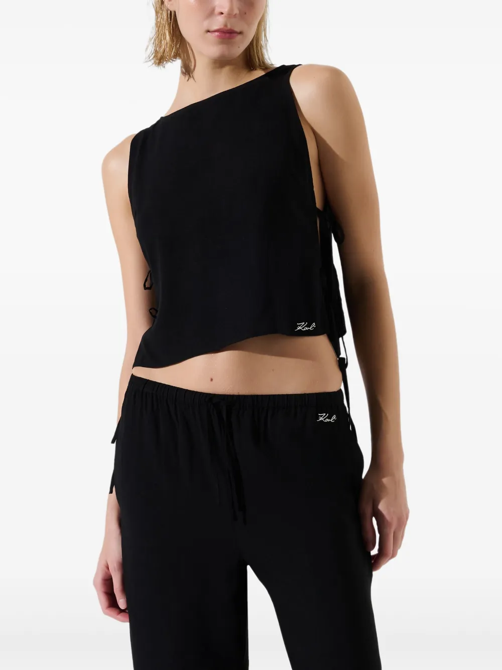 Karl Lagerfeld Top met logo Zwart