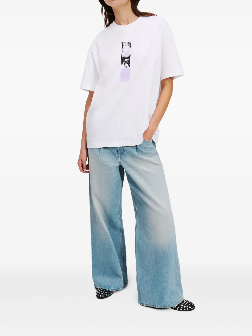 Karl Lagerfeld Jeans Jeans met wijde pijpen - Blauw