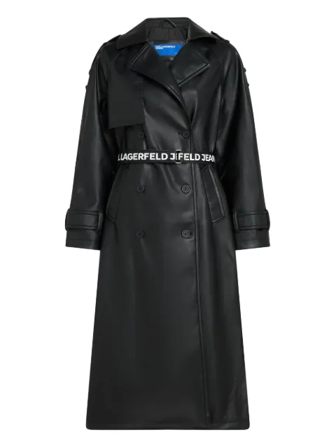 Karl Lagerfeld Jeans faux-leather trench coat