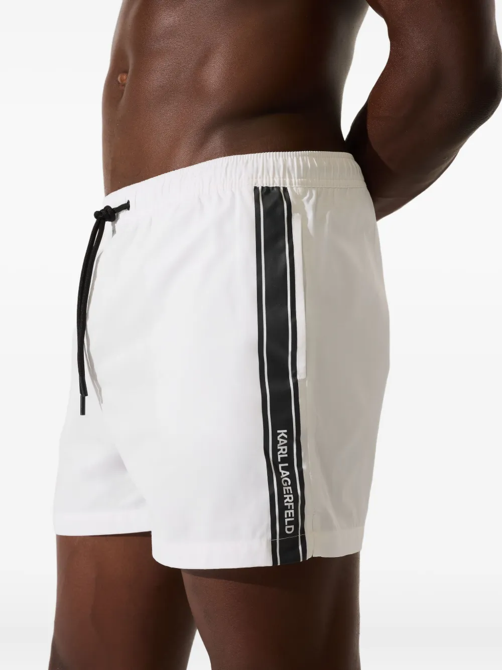 Karl Lagerfeld Zwembroek met zijstreep Wit