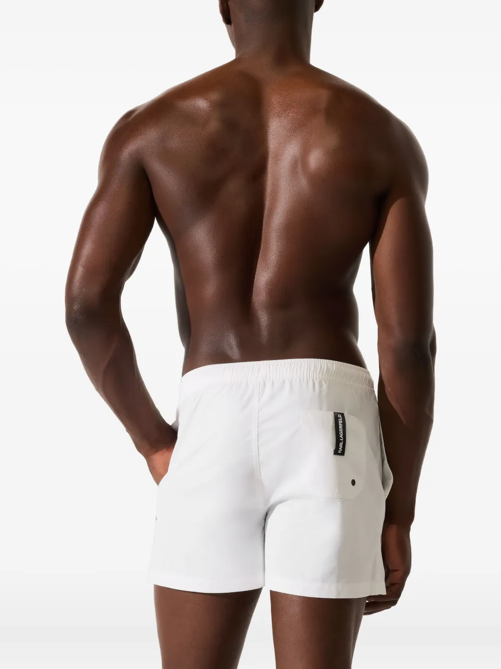 Karl Lagerfeld Zwembroek met zijstreep Wit