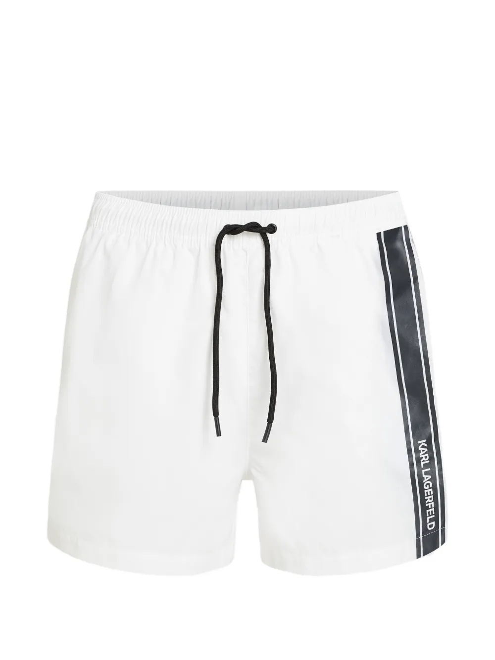Karl Lagerfeld side-stripe swim shorts - Bianco