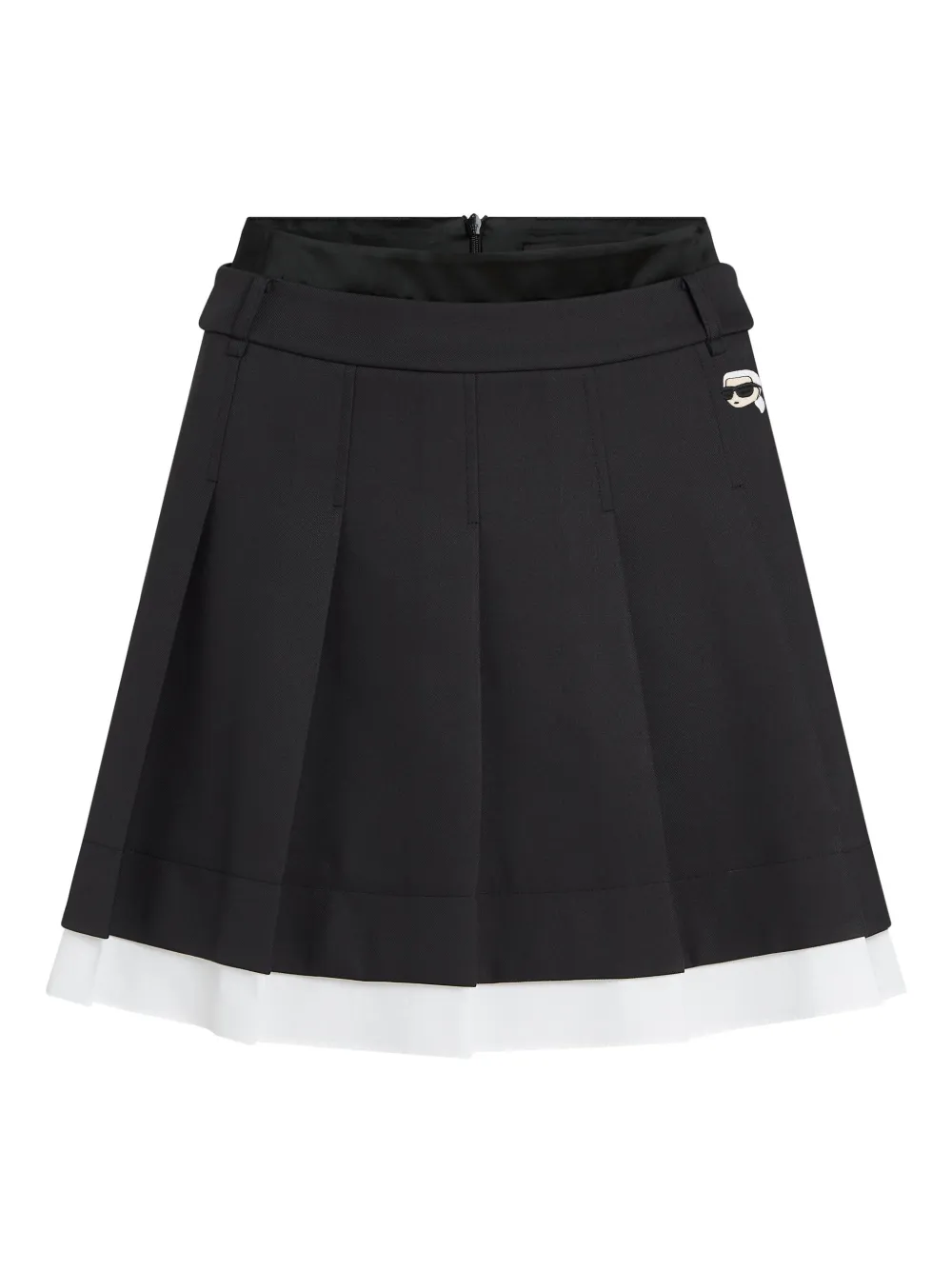 Karl Lagerfeld Ikon geplooide mini-rok Zwart