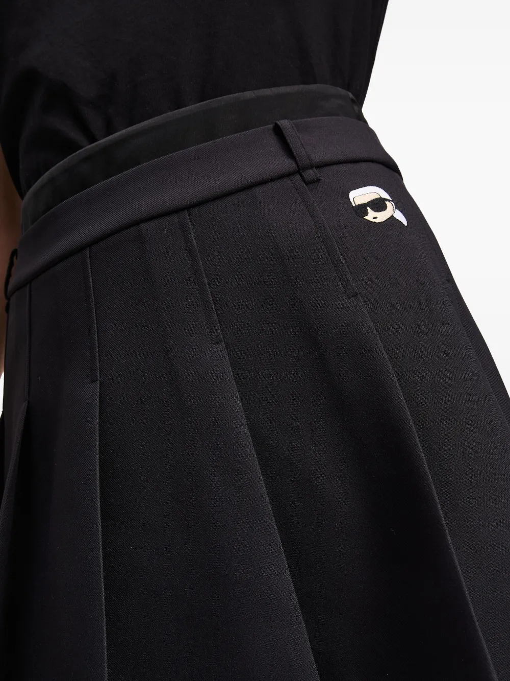Karl Lagerfeld Ikon geplooide mini-rok Zwart