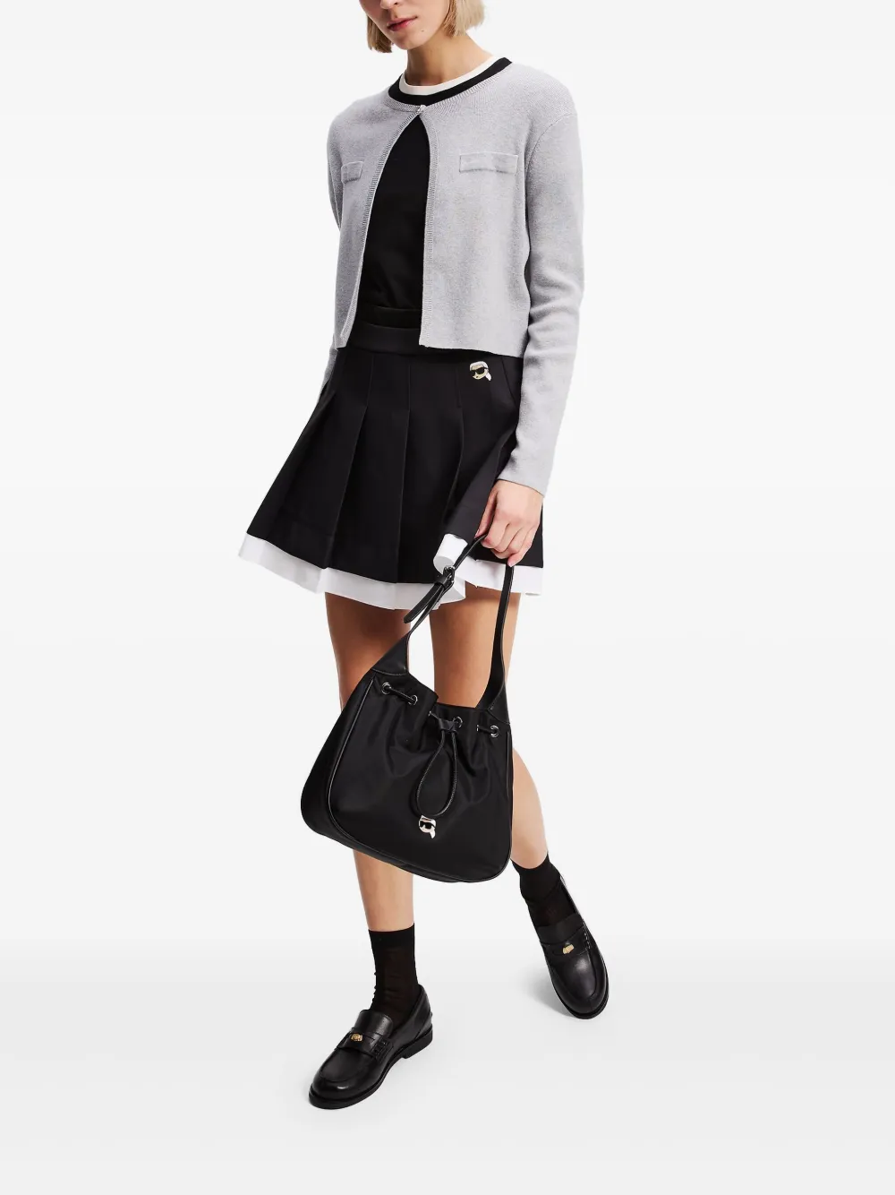 Karl Lagerfeld Ikon geplooide mini-rok - Zwart