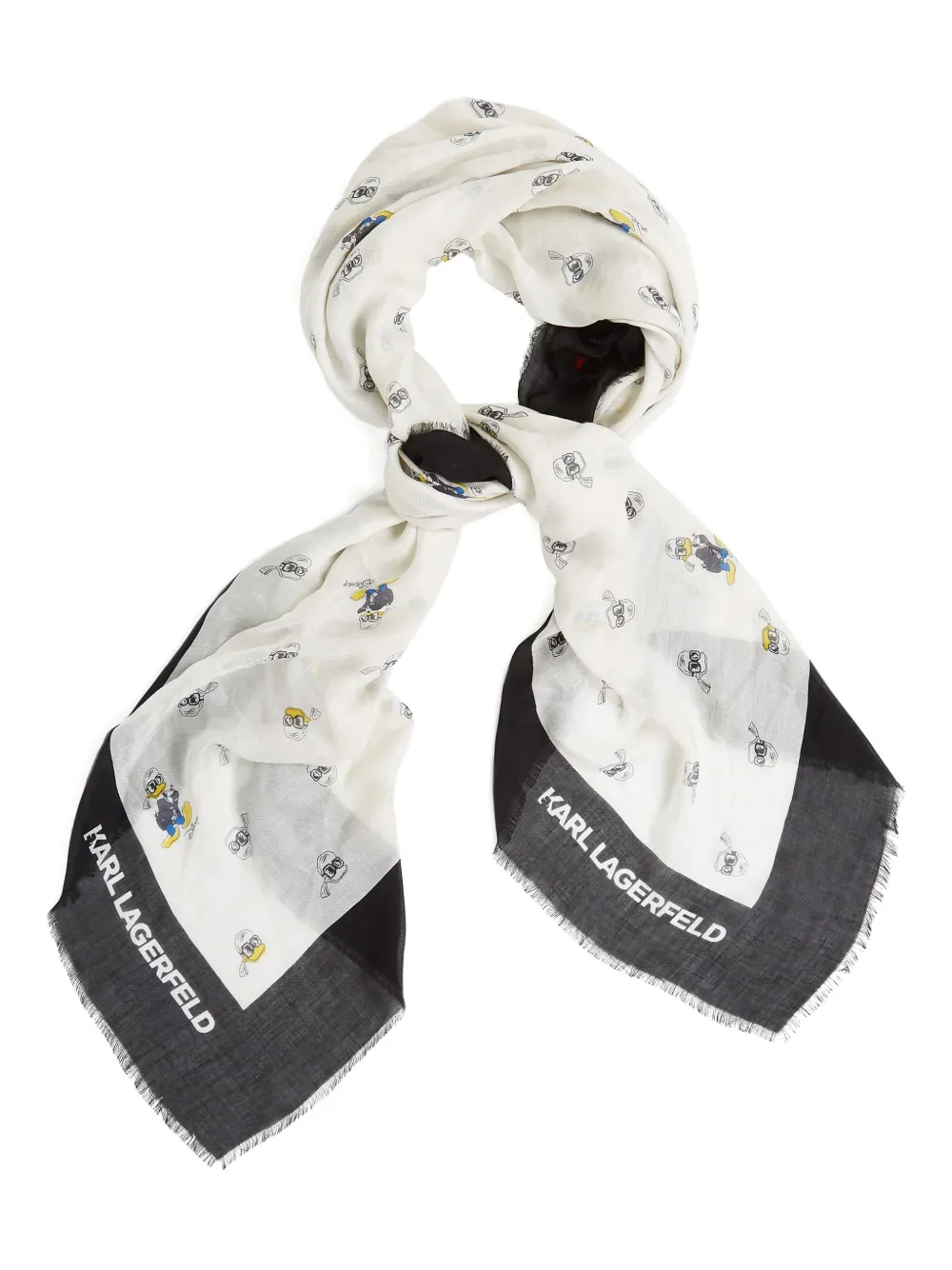 Karl Lagerfeld x Disney all-over graphic-print scarf - Wit
