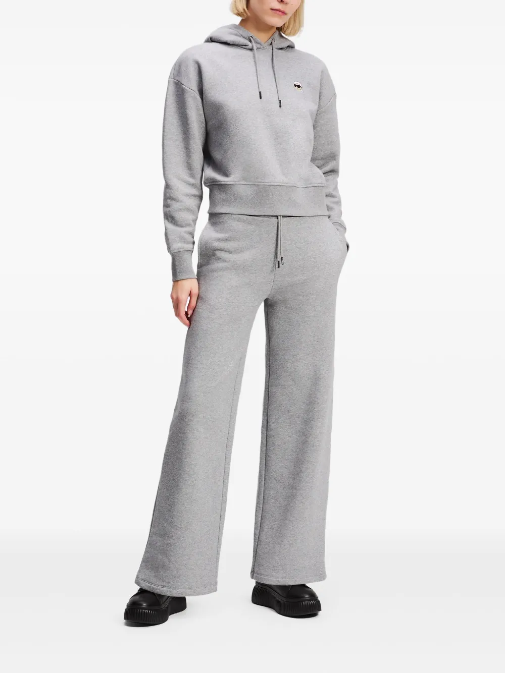 Karl Lagerfeld Ikon trainingsbroek met wijde pijpen Grijs