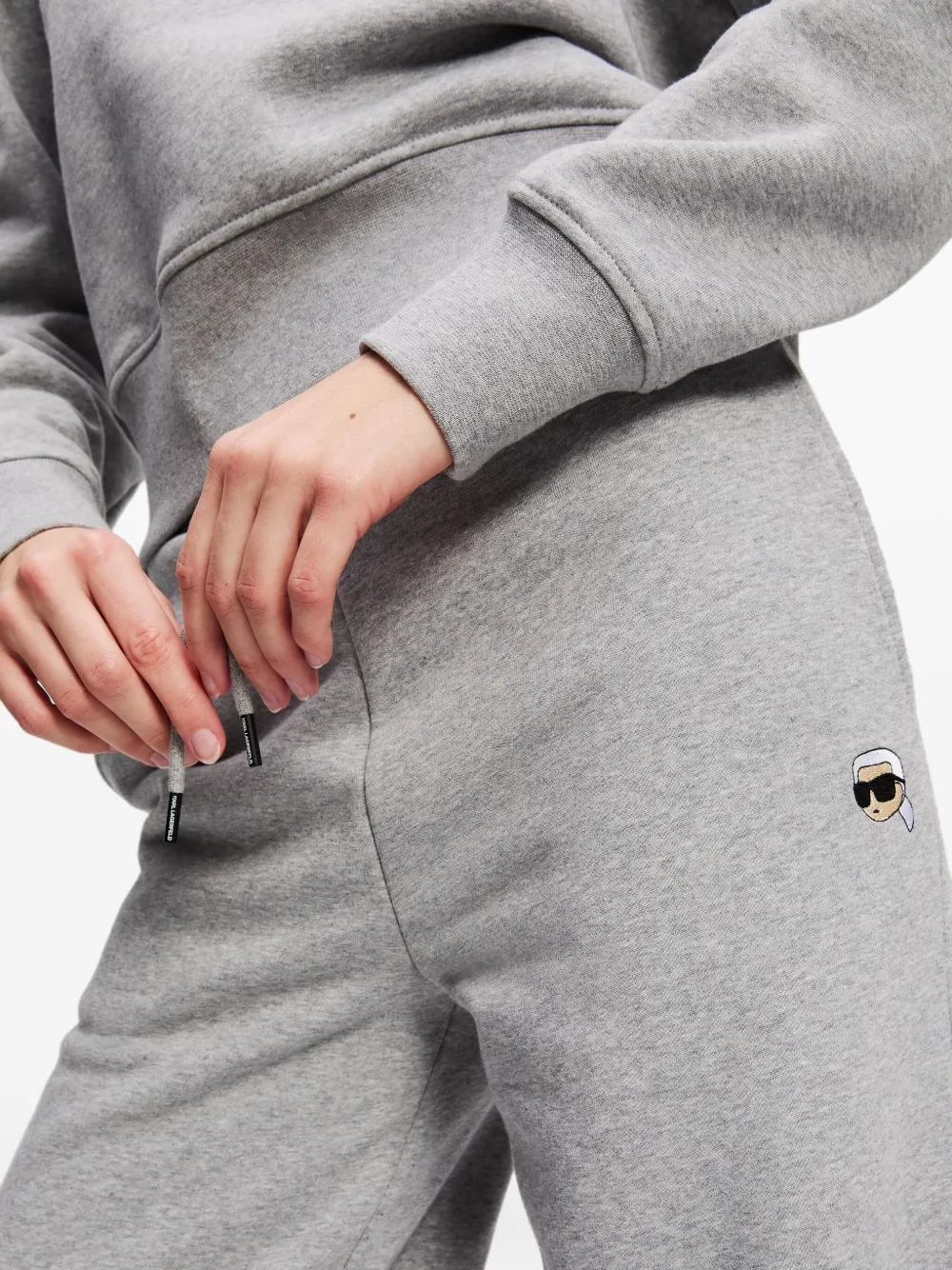 Karl Lagerfeld Ikon trainingsbroek met wijde pijpen Grijs