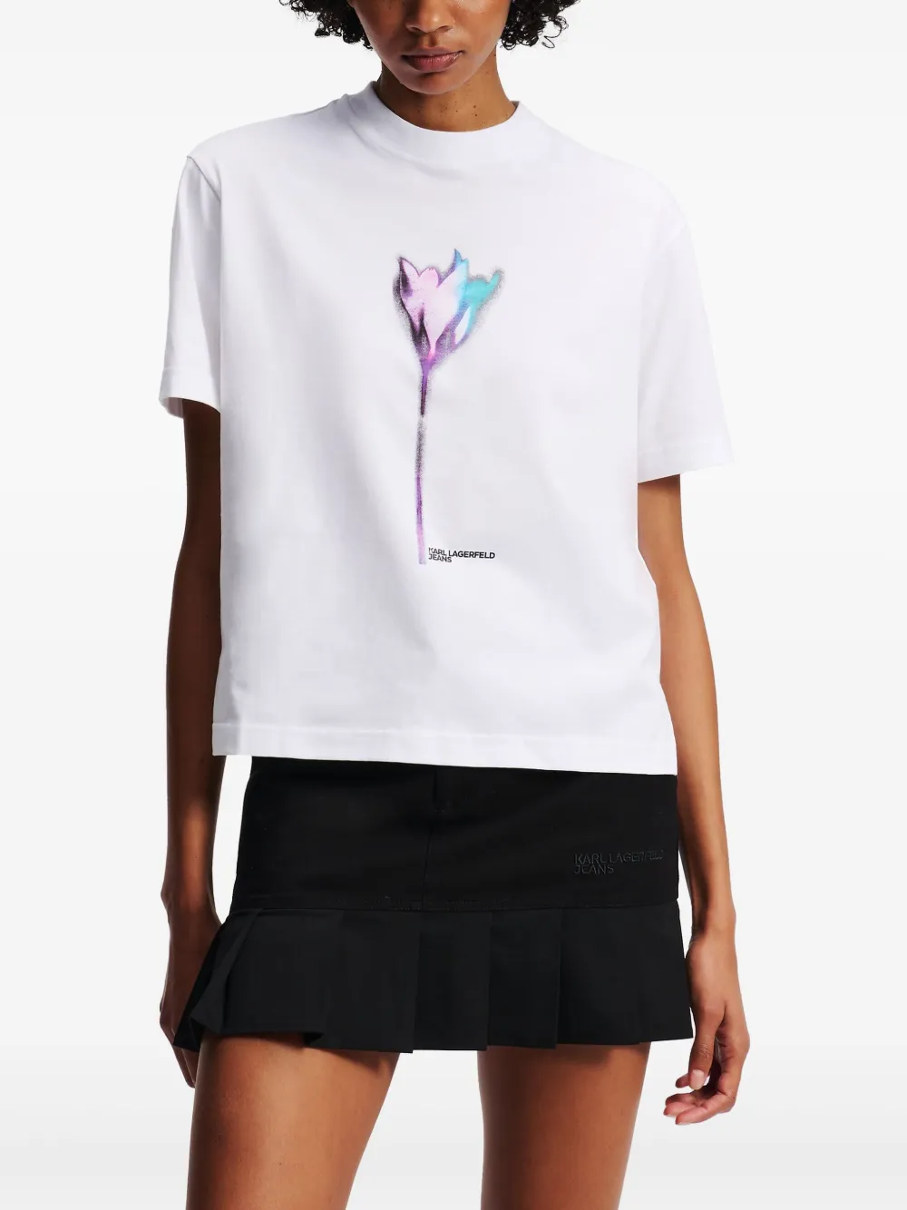 Karl Lagerfeld Jeans T-shirt met bloemenprint Wit