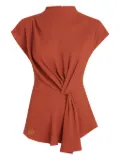 Karl Lagerfeld asymmetrical draped top - Orange