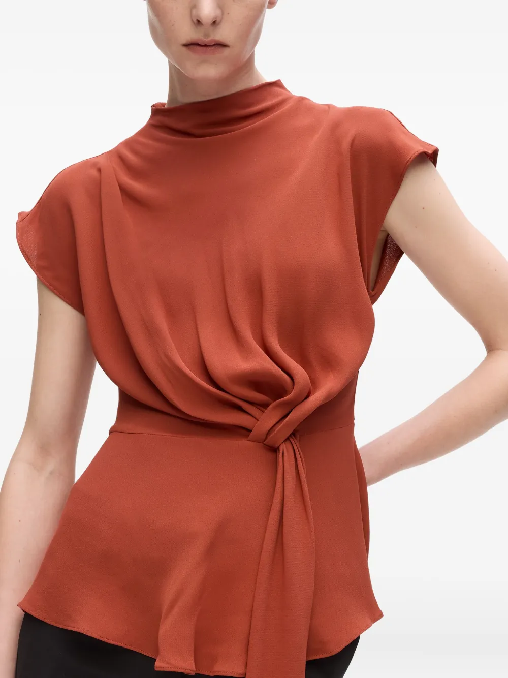 Karl Lagerfeld Asymmetrische gedrapeerde top Oranje