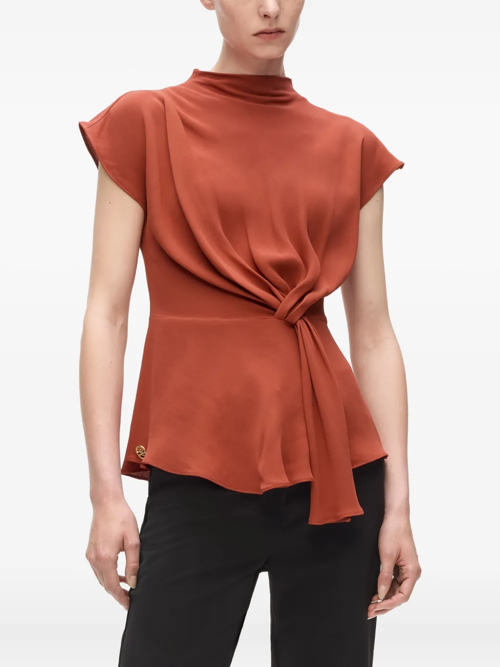 Karl Lagerfeld Asymmetrische gedrapeerde top Oranje