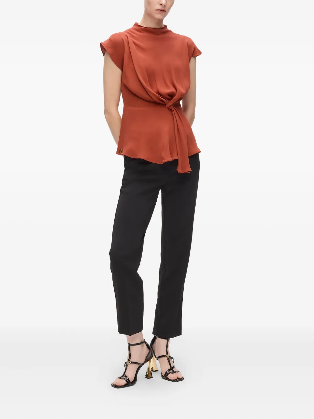 Karl Lagerfeld Asymmetrische gedrapeerde top Oranje