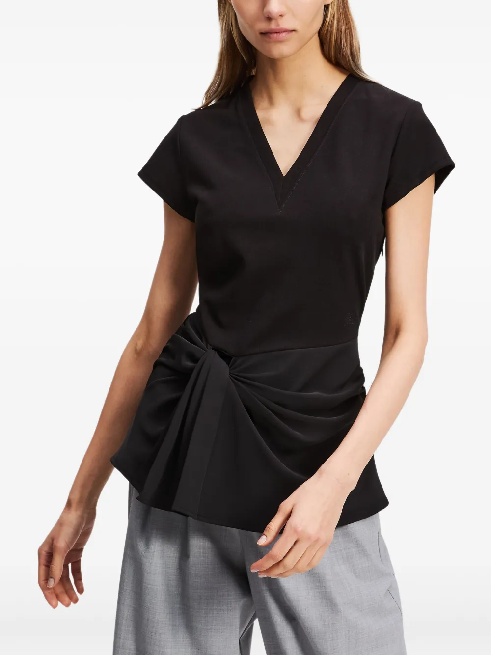 Karl Lagerfeld Top met V-hals Zwart