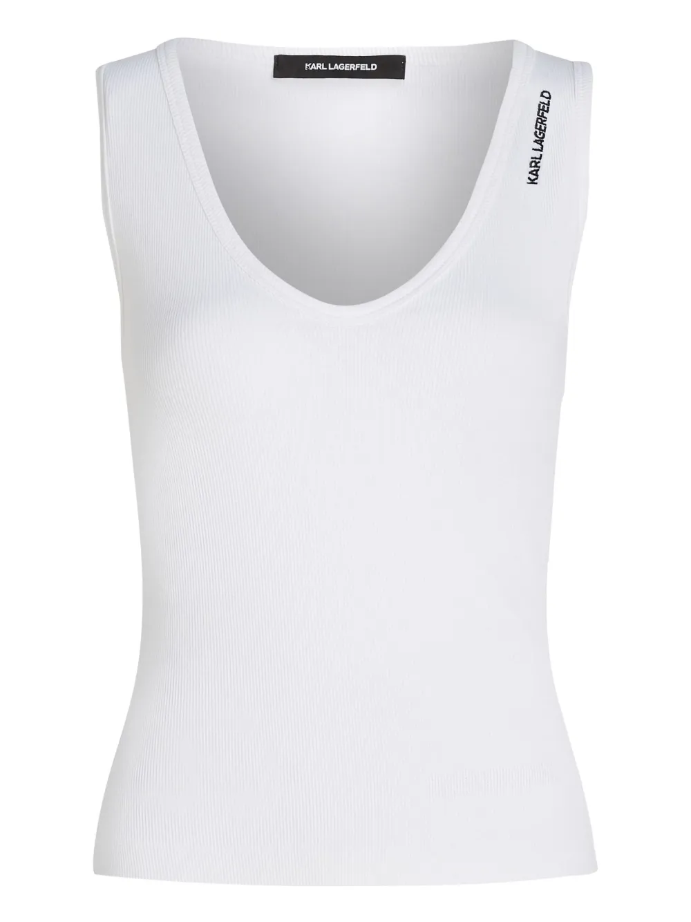 Karl Lagerfeld Geribbelde tanktop Wit