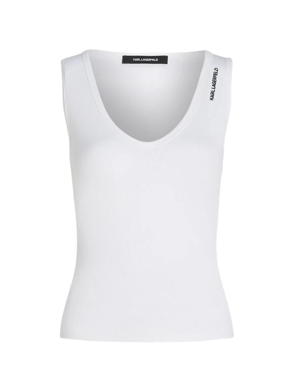 Karl Lagerfeld Geribbelde tanktop Wit