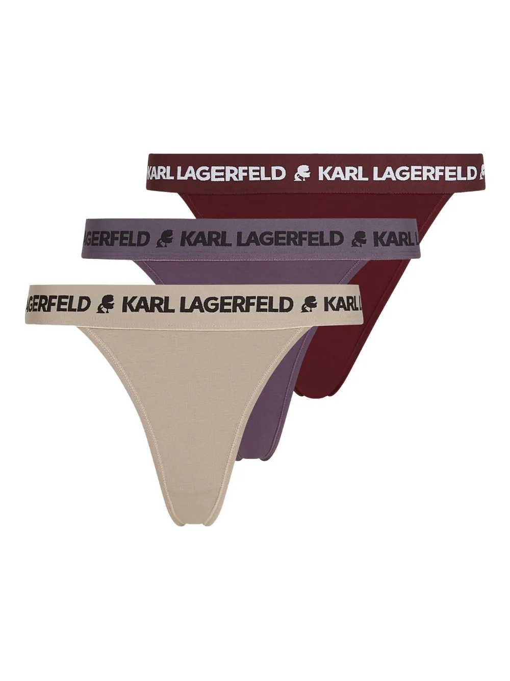 Karl Lagerfeld set de tres tangas de algodón stretch | neutro | Image 1