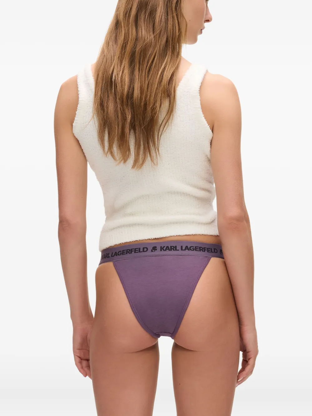 Karl Lagerfeld Drie strings van stretch-katoen Beige