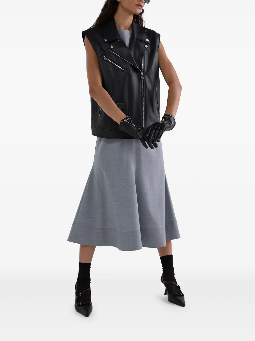 Shop Karl Lagerfeld Faux-leather Gilet
