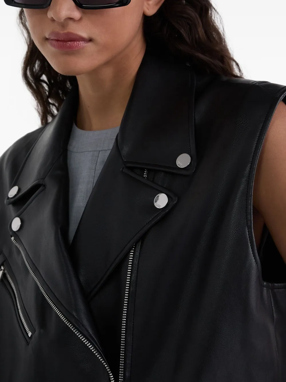 Shop Karl Lagerfeld Faux-leather Gilet