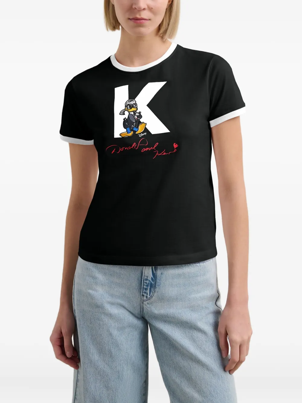 Karl Lagerfeld x Disney Petite T-shirt Zwart