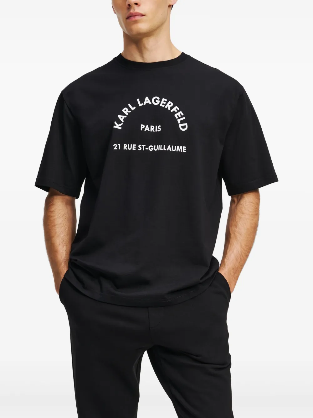Karl Lagerfeld Rue St-Guillaume T-shirt Zwart
