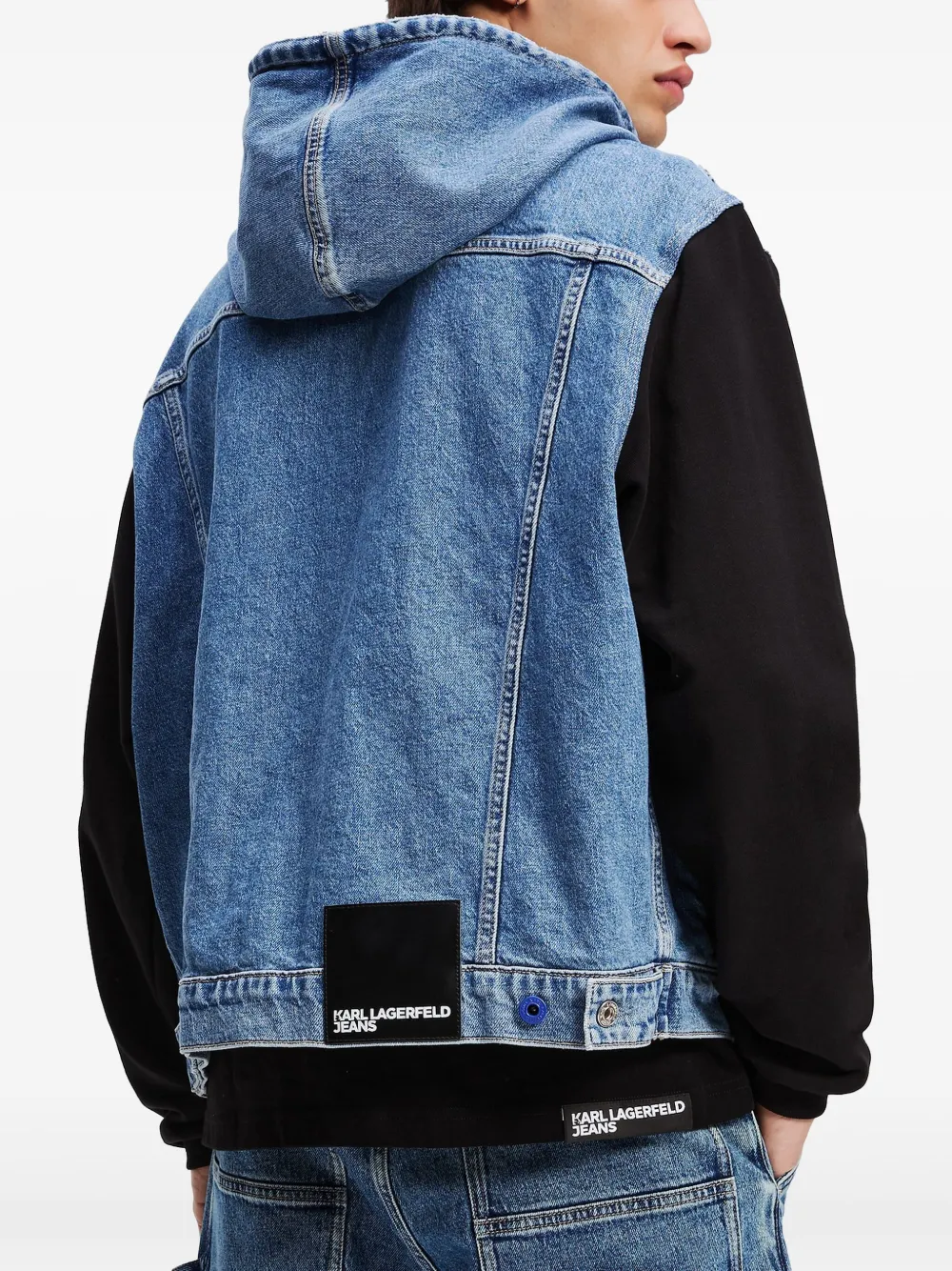 Karl Lagerfeld Jeans Denim jack met capuchon Blauw