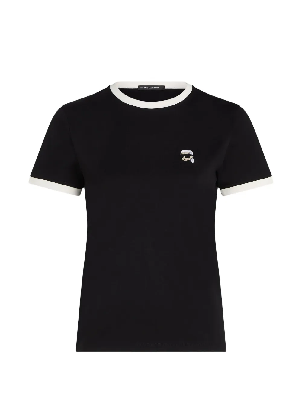 Karl Lagerfeld T-shirt Ikon con bordo a contrasto - Nero