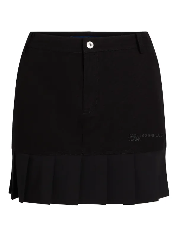 KARL LAGERFELD Women's Logo Detail Pleated Skirt – Knee-Length, Versatile For Work, Dinner & Travel - View #10