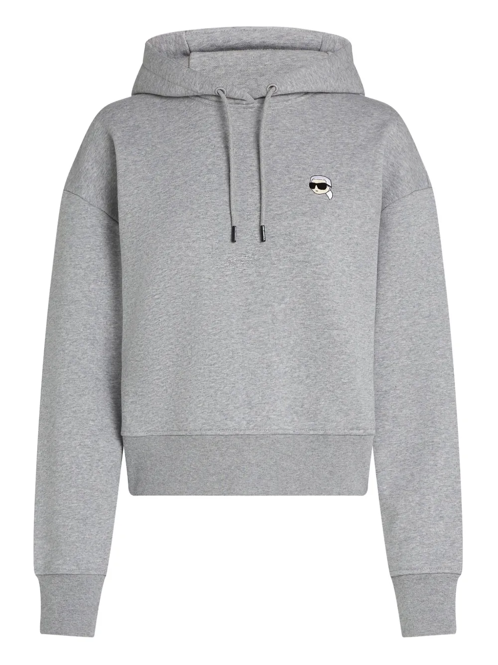 Karl Lagerfeld Cropped hoodie met Ikon-patch Grijs