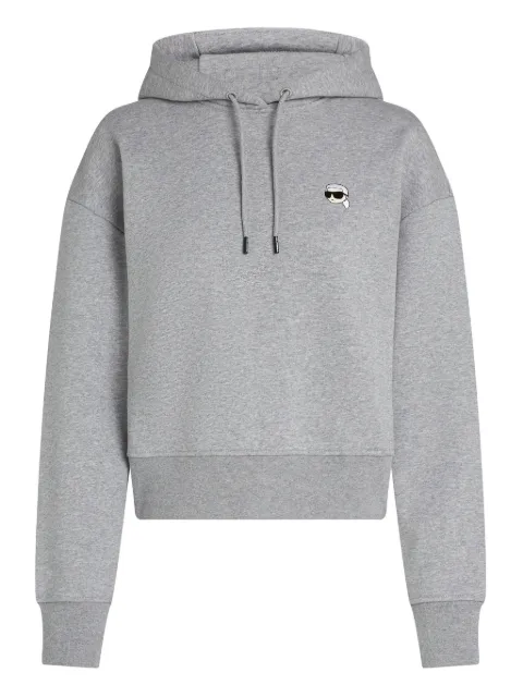 Karl Lagerfeld Ikon-patch cropped hoodie