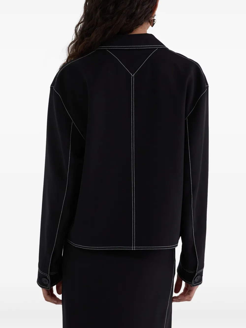 Karl Lagerfeld Blazer met contrasterend stiksel Zwart