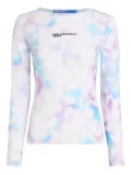 Karl Lagerfeld Jeans mesh all-over-print T-shirt - White