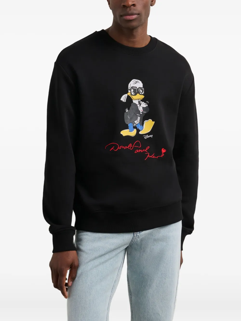 Karl Lagerfeld x Disney sweater van katoenblend Zwart