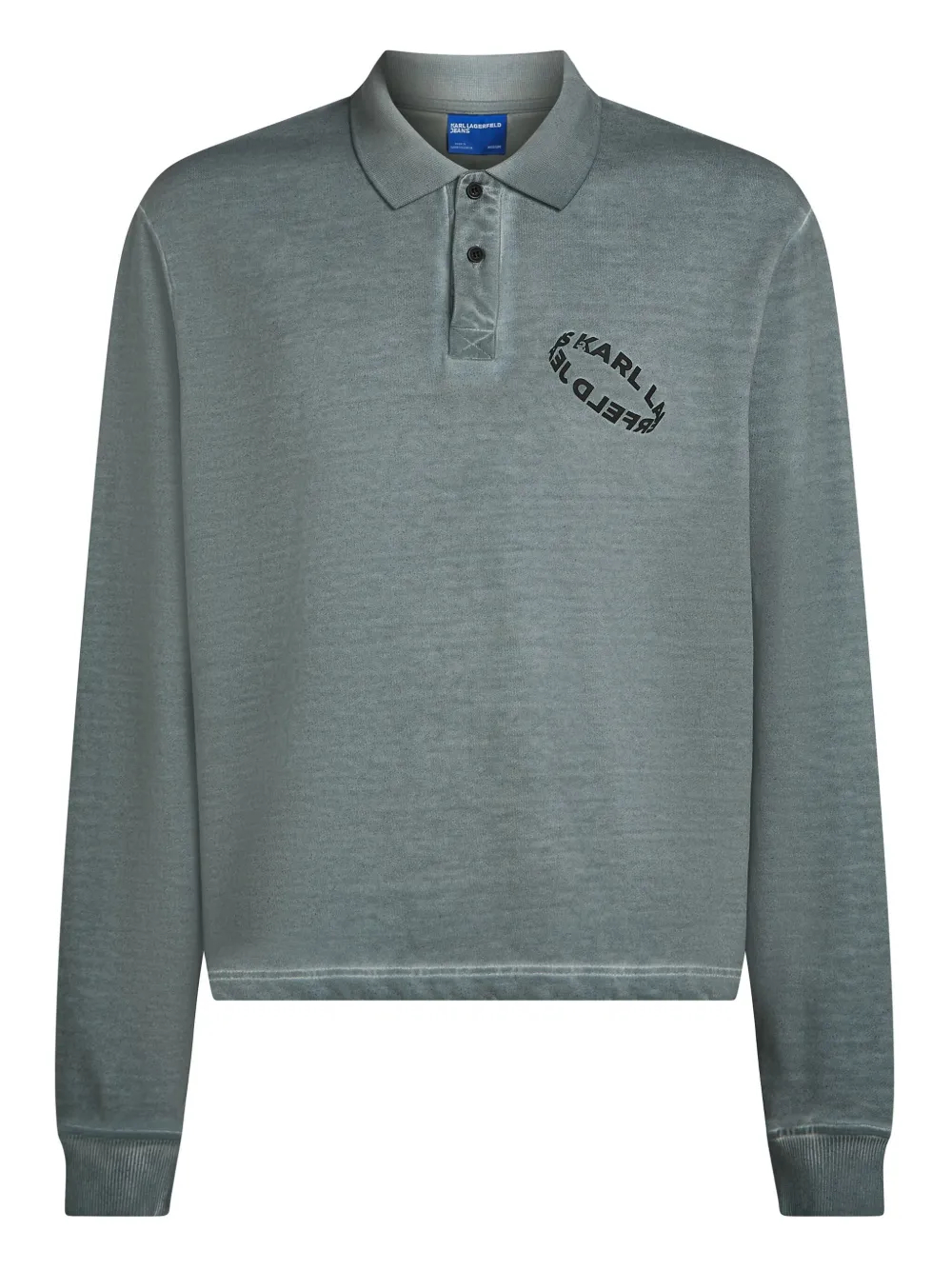 Karl Lagerfeld Jeans sudadera estilo playera tipo polo con logo estampado | gris | Image 1