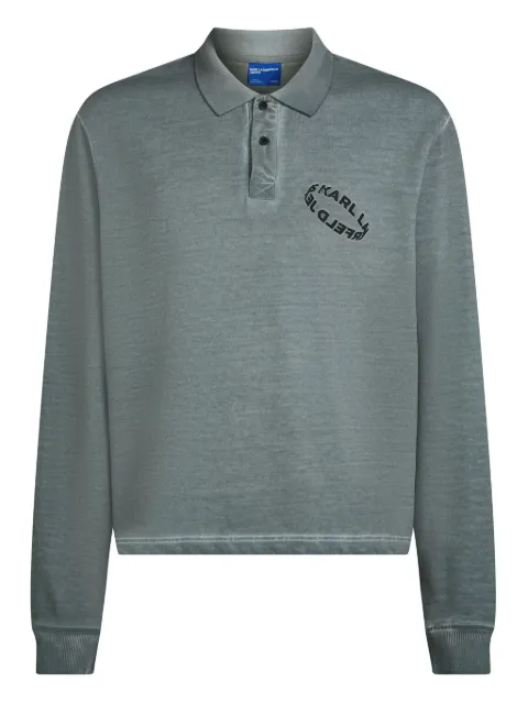 Karl Lagerfeld Jeans sudadera estilo playera tipo polo con logo estampado