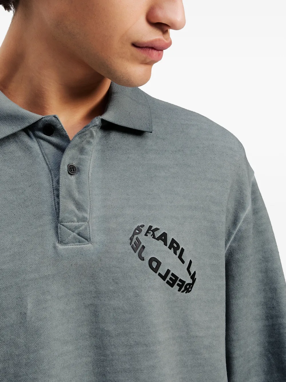 Karl Lagerfeld Jeans Poloshirt met logoprint Grijs