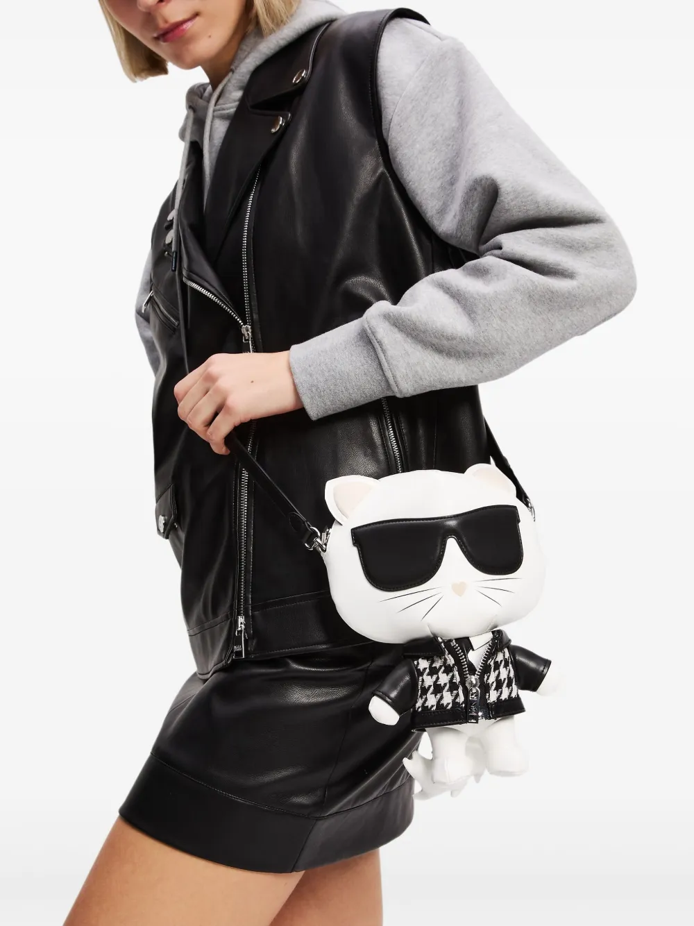 Karl Lagerfeld Ikon Choupette crossbodytas Wit