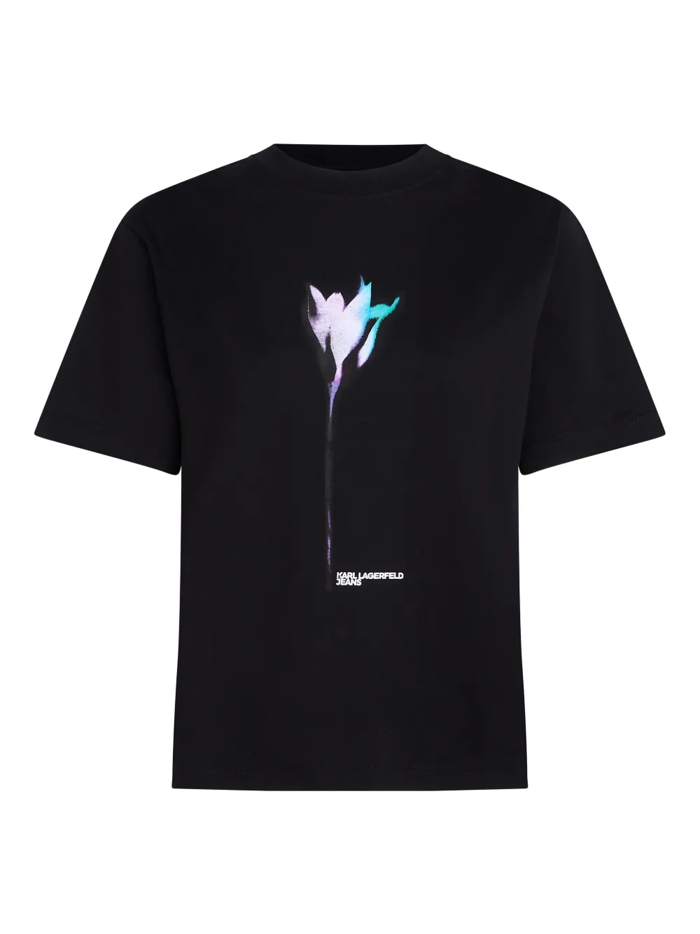 flower-print T-shirt