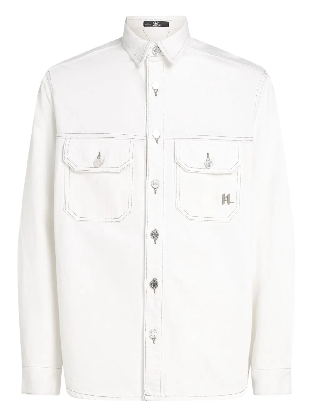 Karl Lagerfeld camisa con costuras en contraste | blanco | Image 1
