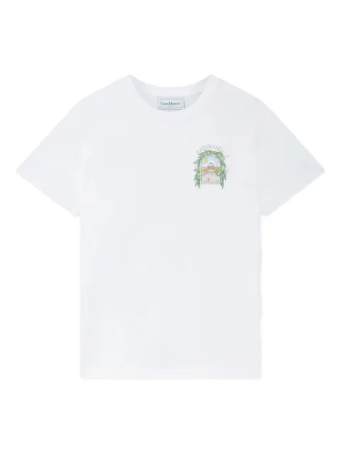 Casablanca playera de algodón con estampado gráfico