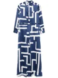Kiton geometric-pattern maxi dress - Blue