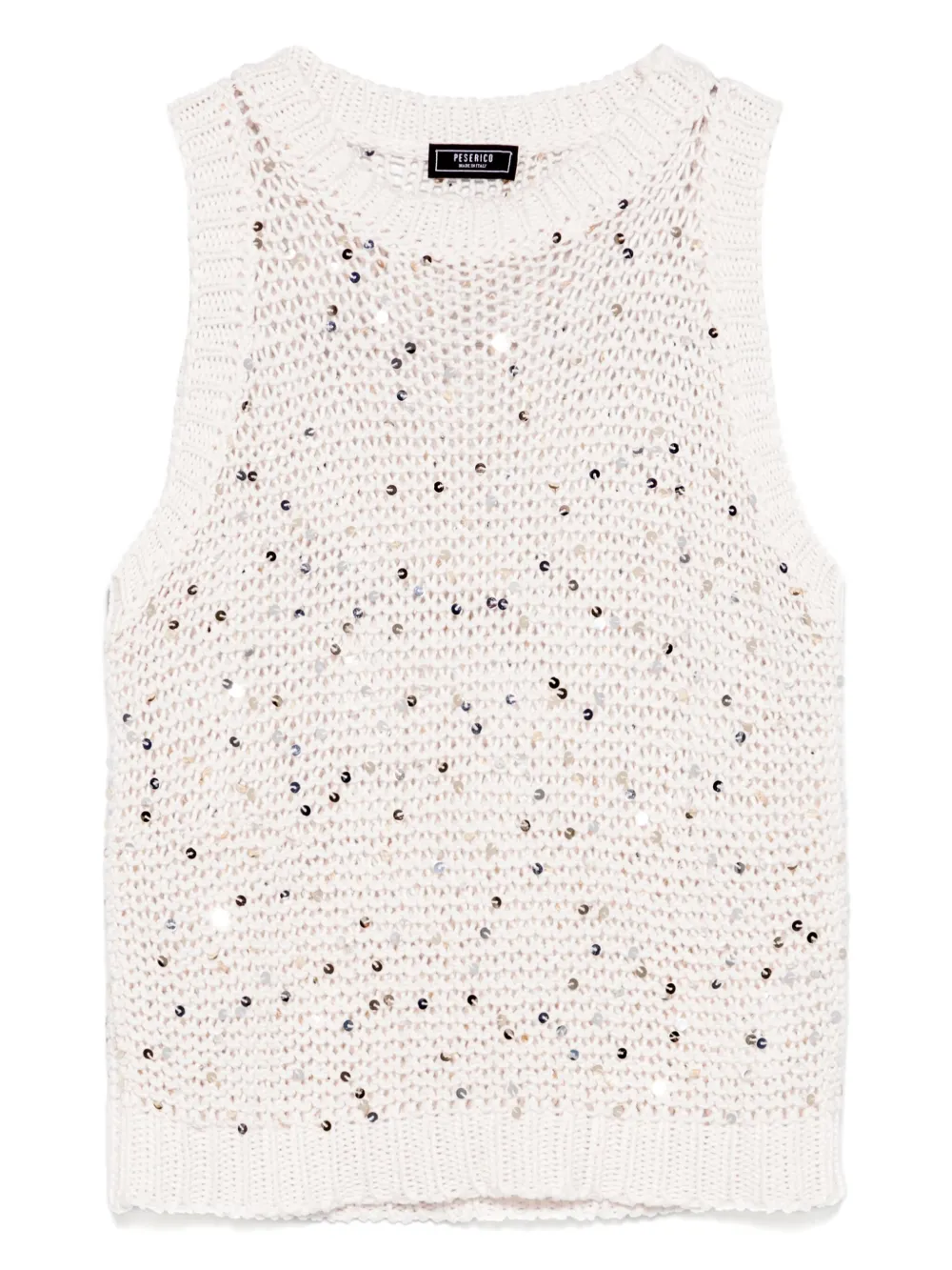 Shop Peserico Sequin-detail Vest In Neutrals