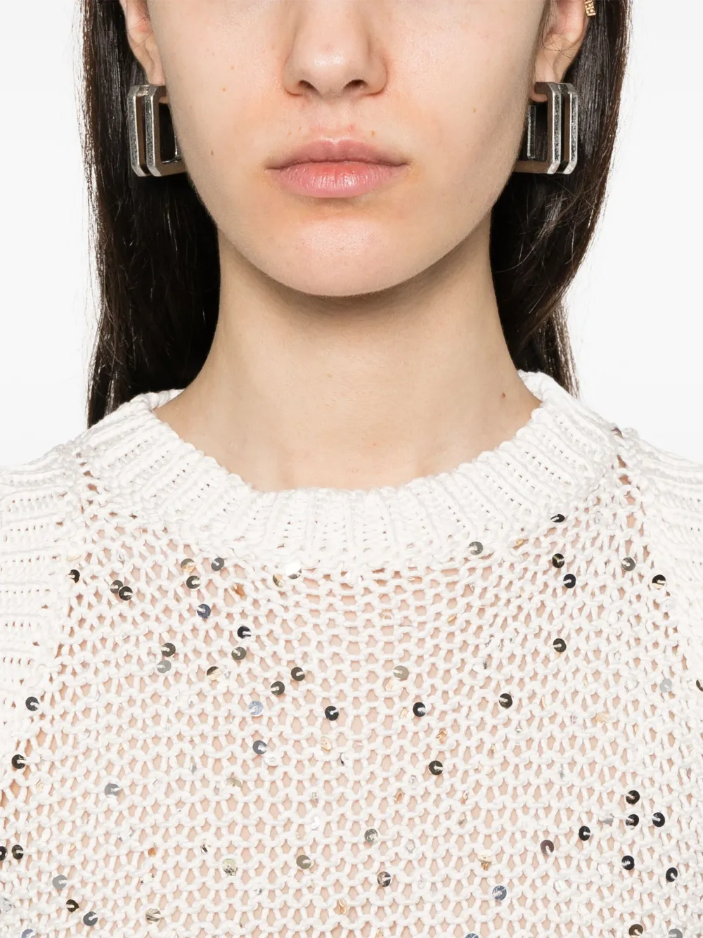 Shop Peserico Sequin-detail Vest In Neutrals