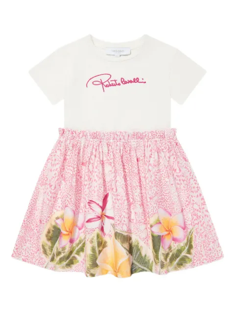 Roberto Cavalli Junior logo-embroidered dress