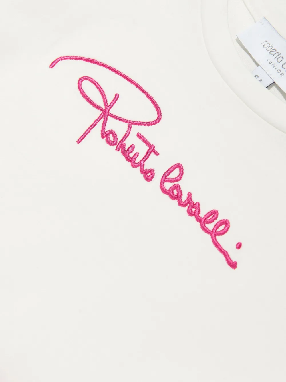 Roberto Cavalli Junior Jurk met geborduurd logo Wit